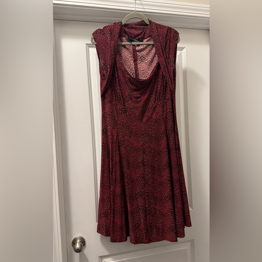 Norma Kamali Red Cowl Neck Sleeveless Maxi Dress